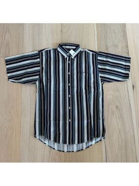 HONORS Striped Casual Button Down Shirt Short Sleeve Size Small NWT
